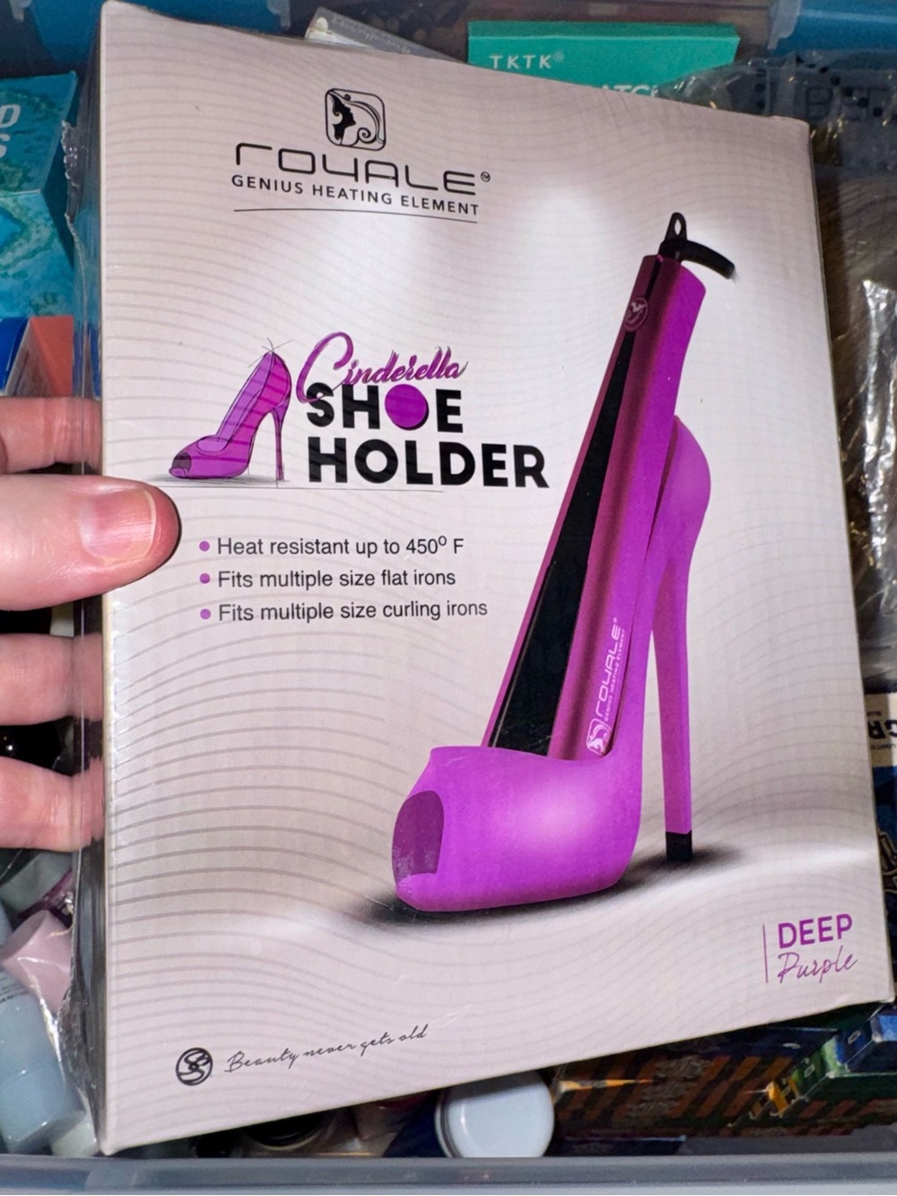 Cinderella Deep Purple Shoe Holder Heat-Resistant Hair Tool Stand